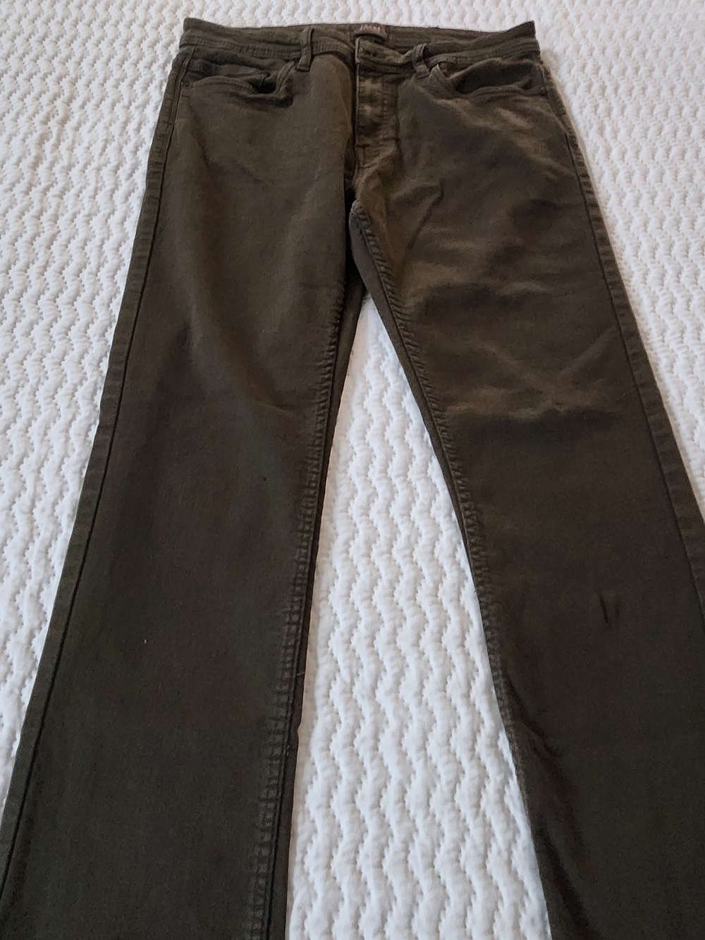 Jachs Olive Brown Straight-Leg Jeans Men's Size 34x34